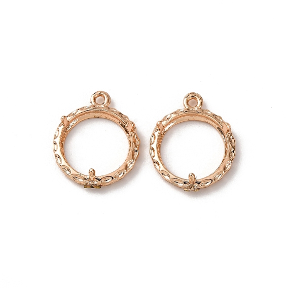 Плоские круглые настройки кабошон латунь подвесные, настройки лотка для зубцов, долговечный, стойки покрытие, без свинца и без кадмия