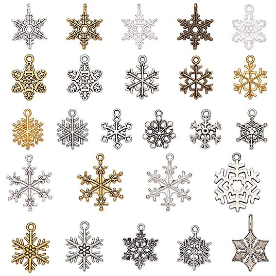 Tibetan Style Alloy Pendants, Christmas Snowflake