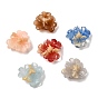 Transparente Harz- und Glitzerpulver-Cabochons, Blume