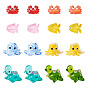 16Pcs 8 Styles Marine Theme Glass Enamel Beads, Mixed Shapes