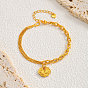 Brass Charm Bracelets, Lucky Lock with Fish
