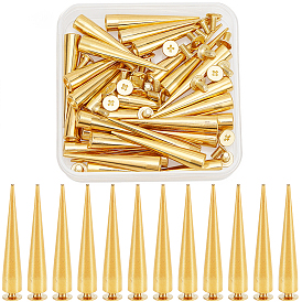 30Sets Alloy Rivets Set, with Screw, Bullet Shape, Spike Cone Screw Back Rivet, for Purse Handbag Shoes Punk Rock Leather Craft Clothes Belt