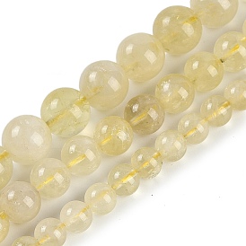 Natural Lemon Quartz Beads Strands, Round