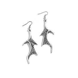 Alloy Dragon Wing Dangle Earrings, Gothic Jewelry for Men Women