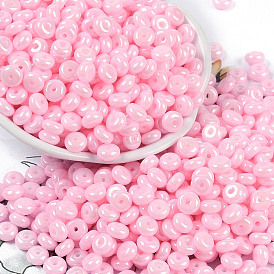 Opaque Colours Luster Glass Seed Beads, Donut