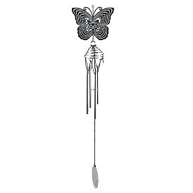 Butterfly Stainless Steel Wind Spinners, with Metal Tube, for Outside Yard and Garden Decoration