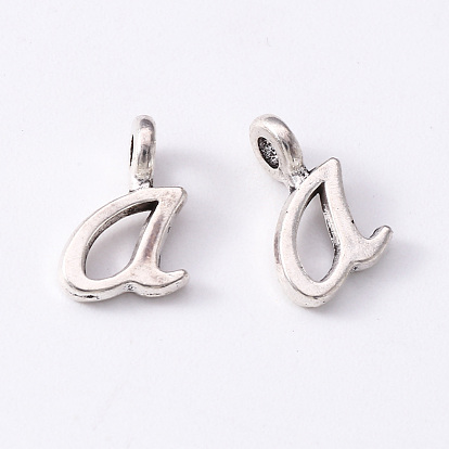 Tibetan Style Alloy Charms, Cadmium Free & Lead Free, Letter, Antique Silver