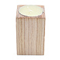 Natural Wood Candle Holder, with Candles inside, Cuboid
