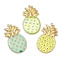 304 подвески из нержавеющей стали, с эмалью, ананасовые прелести, вакуумное покрытие pvd, реальный 18 k позолоченный