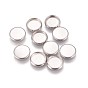 304 Stainless Steel Plain Edge Bezel Cups, Cabochon Settings, Flat Round