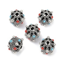 Сплавочные овальные бусины тибетского стиля , cmолой, круглые