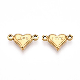 304 подвески из нержавеющей стали, любовь сердце ссылки, ионное покрытие (ip)