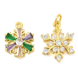 Снежинка настоящая 18k позолоченная стойка покрытие латунь микро паве кубические цирконии подвески шармы, без свинца и без кадмия