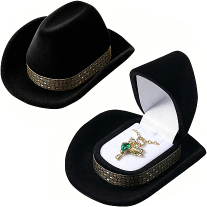 4 Boîtes à bijoux en velours pour chapeaux, étui à bijoux pour bagues, rangement de pendentifs