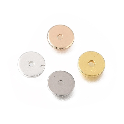 Brass Beads, Flat Round, Rack Plating, Long-Lasting Plated