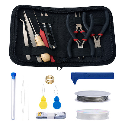 Углеродистая сталь комплекты ювелирных изделий плоскогубцы, с помощью пинцета, медные кольца, нитевдеватели