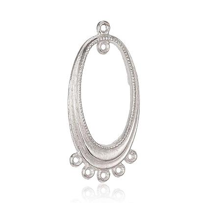 Liens de composants en alliage de lustre de style tibétain, Ovale Plat