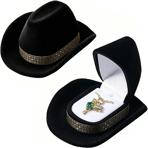 4piezas de joyeros de terciopelo para sombreros, joyero para almacenamiento de anillos y colgantes