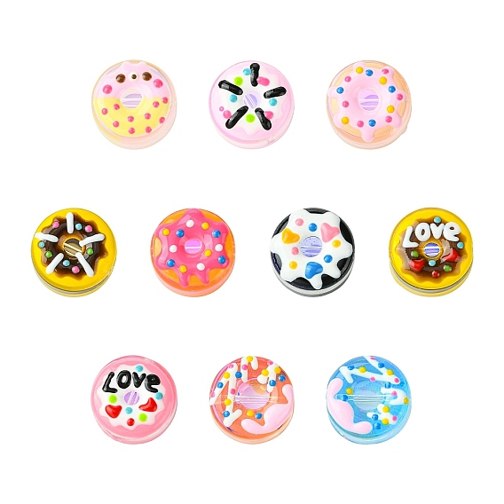 10 шт. 10 цветные стеклянные эмалевые бусины, бусины ручной работы, пончик