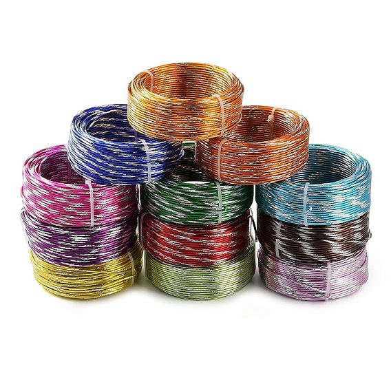 Cable de aluminio de dos tonos, alambre artesanal de metal flexible, rondo