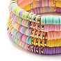 Synthetic Hematite & Polymer Clay Heishi Beads Stretch Bracelets Set, Yoga Surfering Stackable Bracelets for Women