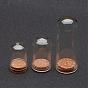 Glass Dome Cloche Cover, Bell Jar, with Cork Base, For Doll House Container, Dried Flower Display Decoration