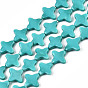 Electroplate Natural Shell Beads Strands, Star