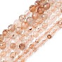 Природные Rutilated кварцевые нити бисера, круглые, граненые