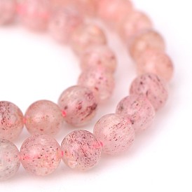 Natural Strawberry Quartz Round Beads Strands