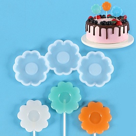 Sakura Shape Food Grade Silicone Lollipop Molds, Fondant Molds, for DIY Edible Cake Topper, Chocolate, Candy, UV Resin & Epoxy Resin Jewelry Making