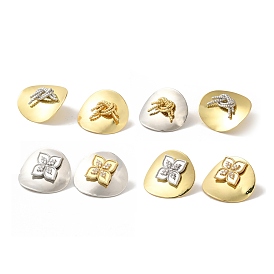 Серьги-пусеты из латуни с микропаве и прозрачным фианитом, без кадмия и без свинца, долговечный, платина и настоящее 18 к позолота