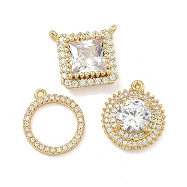 Латунные микро проложить кубического циркония подвески, реальный 18 k позолоченный