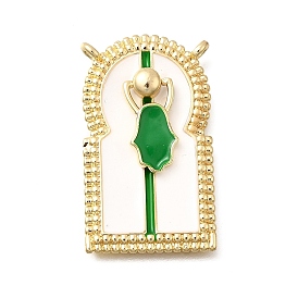 Латунные микро проложить кубического циркония подвески, Эмаль стиле, арка с хамсой