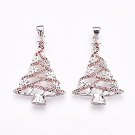 Латунные микро проложить кубического циркония подвески, без свинца и без кадмия, рождественская елка