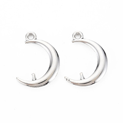 Tibetan Style Alloy Peg Bails Pendants, Cadmium Free & Lead Free, Moon