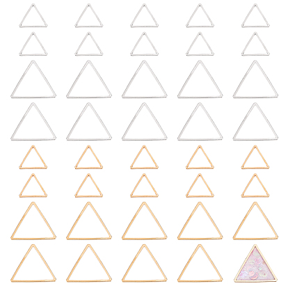 160Pcs 2 Color Brass Linking Rings, Triangle