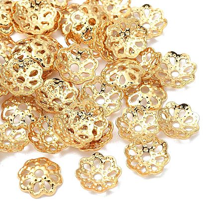 SHEGRACE Brass Beads Caps, Cadmium Free & Nickel Free & Lead Free, Flower