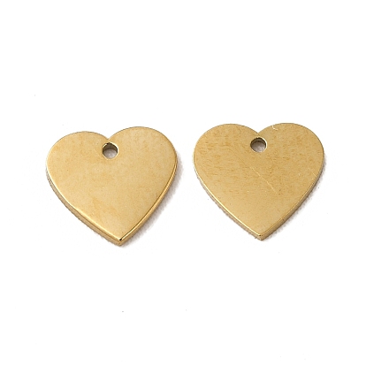 Ion Plating(IP) 304 Stainless Steel Charms, Heart Charm