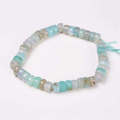 Natural Agate Beads Strands, Faceted, Rondelle, Dyed