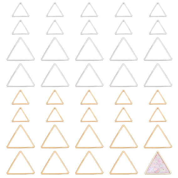 160Pcs 2 Color Brass Linking Rings, Triangle