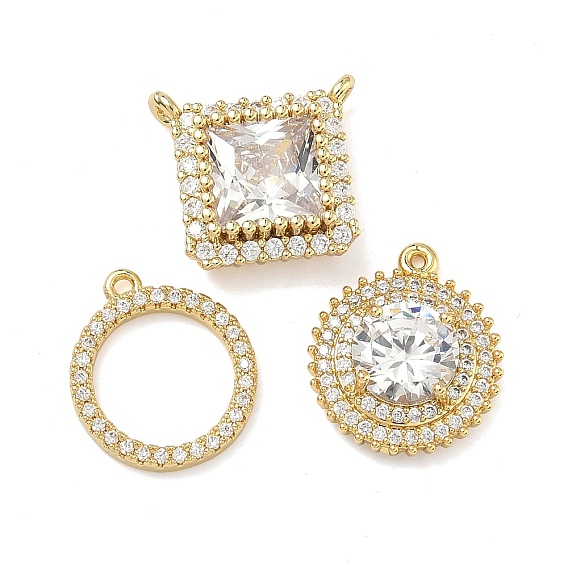 Латунные микро проложить кубического циркония подвески, реальный 18 k позолоченный