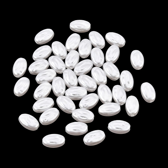 ABS Plastic Imitation Pearl Beads, Oval