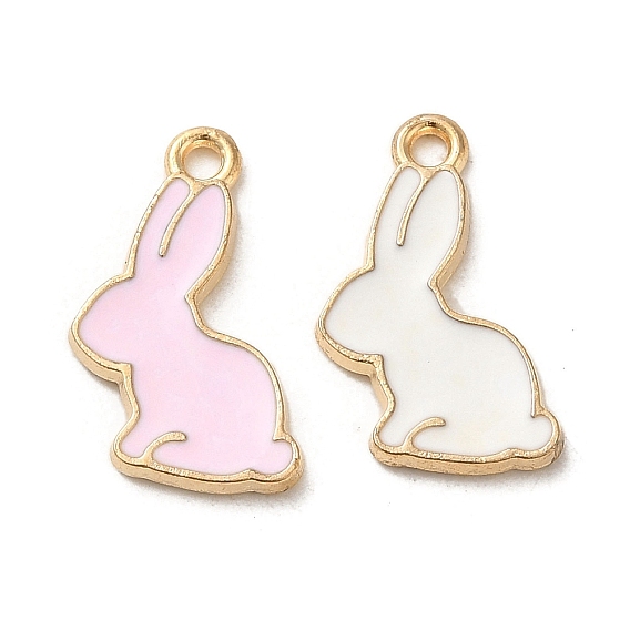 Подвески из эмали и сплава, золотой свет, очарование кролика