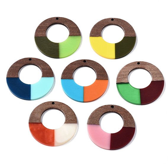Resin & Walnut Wood Pendants, Ring