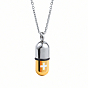 Medical Theme Pill Shape 304 Stainless Steel Pendant Necklaces with Cable Chains