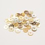 Perles coquillage akoya naturelles rondes plates, perles en nacre