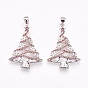 Латунные микро проложить кубического циркония подвески, без свинца и без кадмия, рождественская елка
