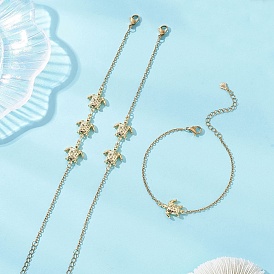 3 шт. 3 стилей 304 браслеты из нержавеющей стали с звеньями в форме черепахи, браслеты-цепочки для женщин, с 304 из нержавеющей стали Lobster Claw застежками