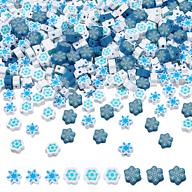 330 шт 3 стили рождественская тема бусины из полимерной глины ручной работы, снежинка