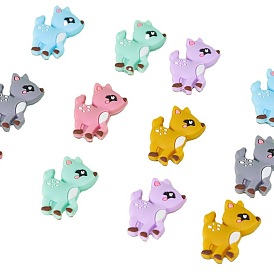 12Pcs 6 Styles Deer Silicone Beads, Chewing Beads For Teethers, DIY Nursing Necklaces Making